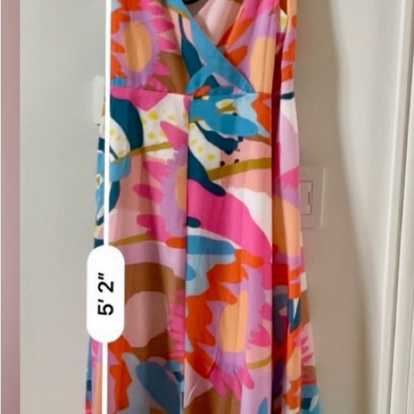 NWT ANTHROPOLOGIE Hutch Floral Mac Wrap Dress. 🟠🩷🪼 Size XL - Picture 8 of 12